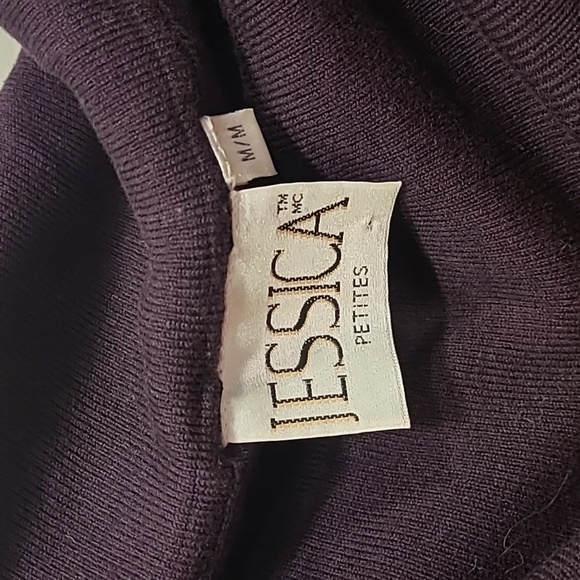 *2/$30 winter sale* Vintage EUC Jessica s.MP offshoulder deep purple sweater - Picture 3 of 5